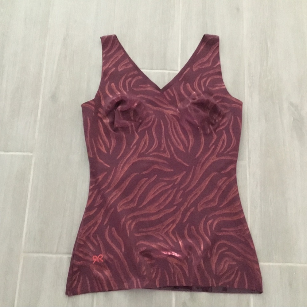 Ruby Ribbon Burgundy Patterned V-Neck Camisole